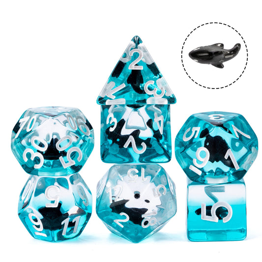 Transparent Black Shark - Dice Set