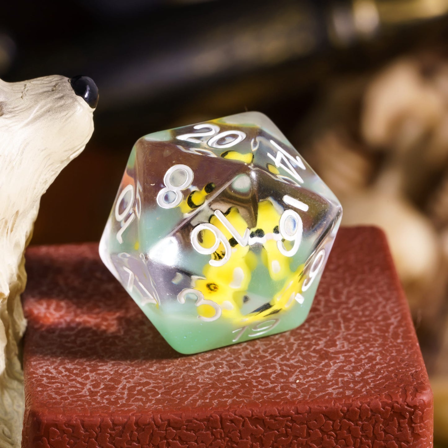 Transparent Yellow Cat - Dice Set