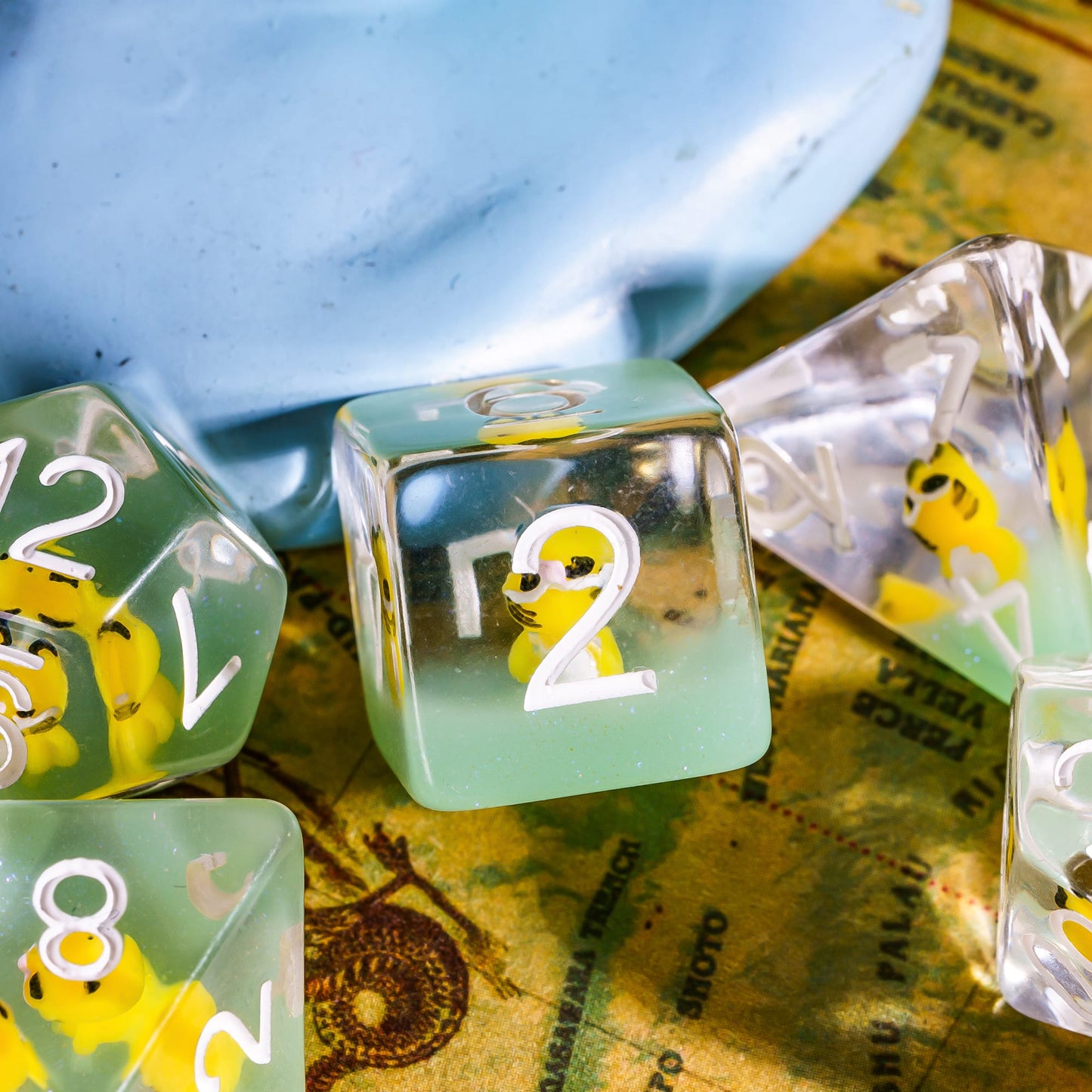 Transparent Yellow Cat - Dice Set