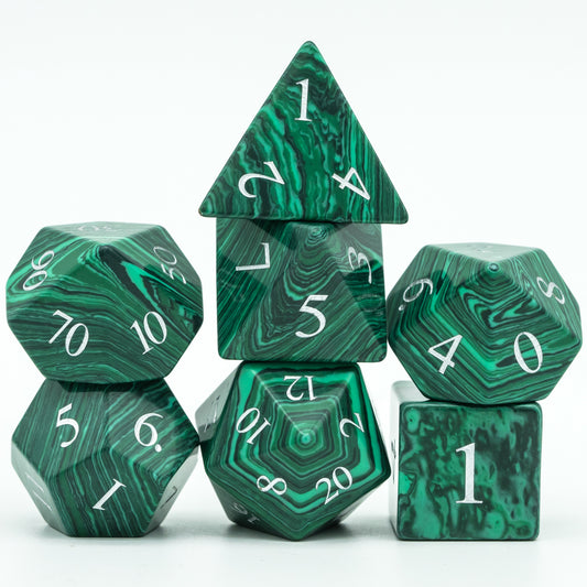 Malachite Mirage - Stone Dice Set