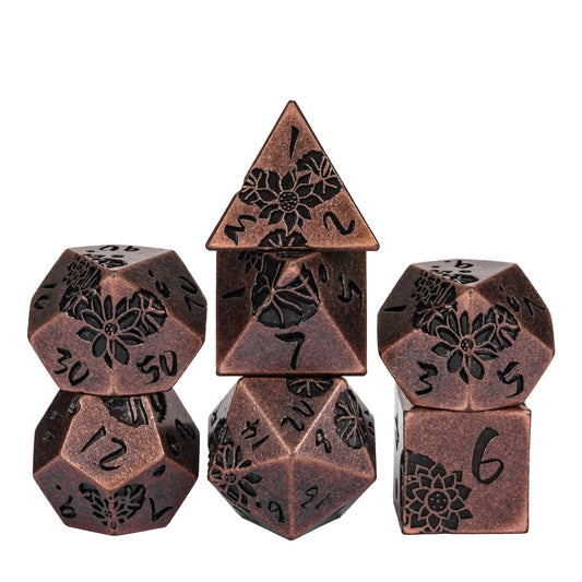 Bronze Lotus Blossom - Metal Dice Set