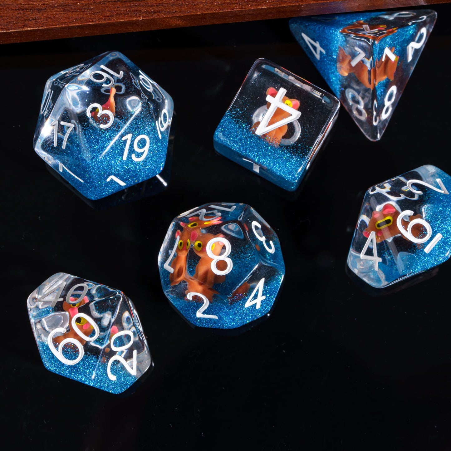 Transparent Brown Cat - Dice Set