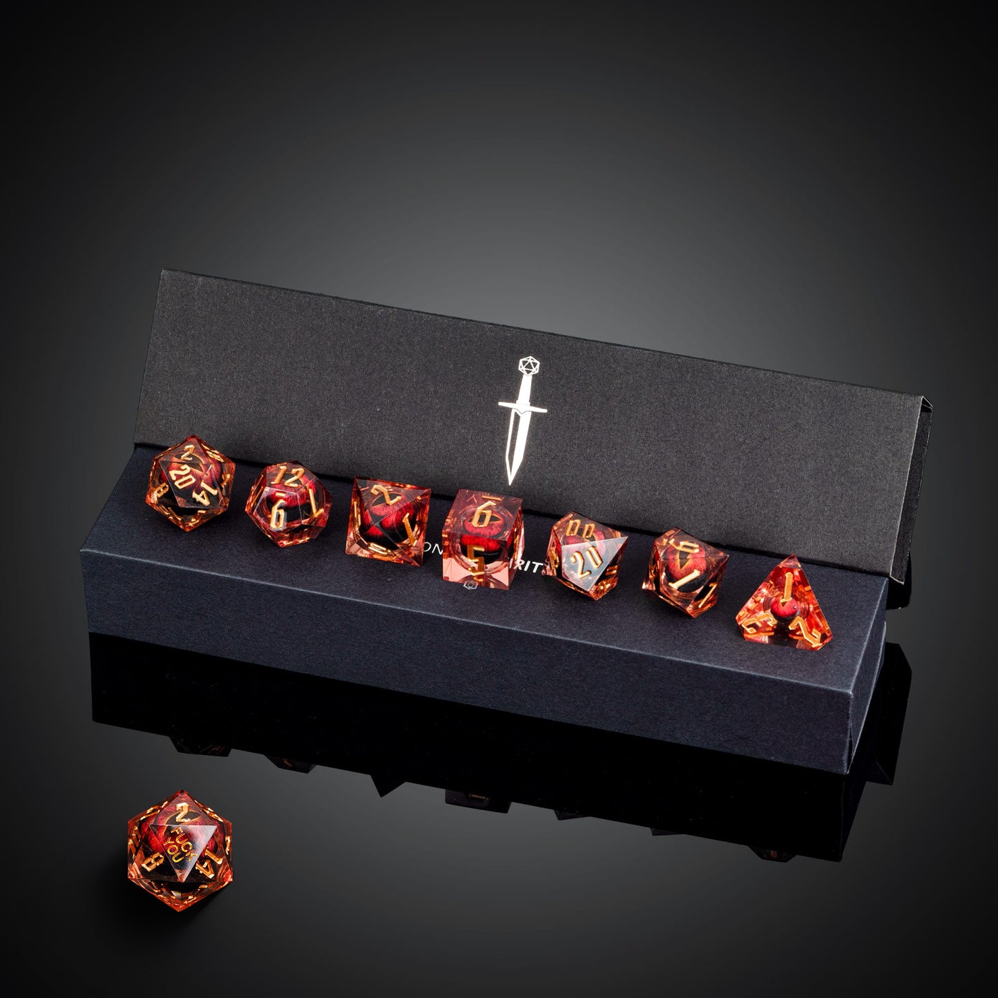 Dragon Eye (Red) - F*ck Me Sharp Edge Dice Set