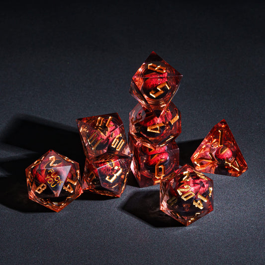 Dragon Eye (Red) - F*ck Me Sharp Edge Dice Set