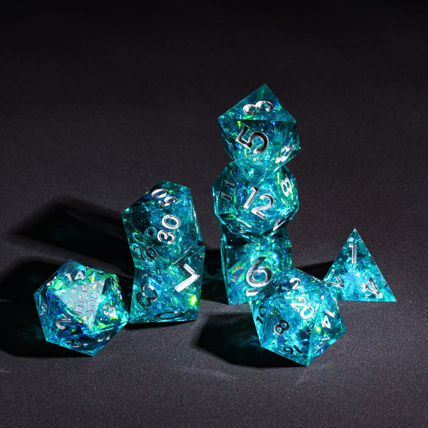 Turquoise Soul - F*ck Me Sharp Edge Dice Set