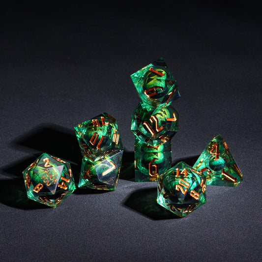 Dragon Eye (Green) - F*ck Me Sharp Edge Dice Set