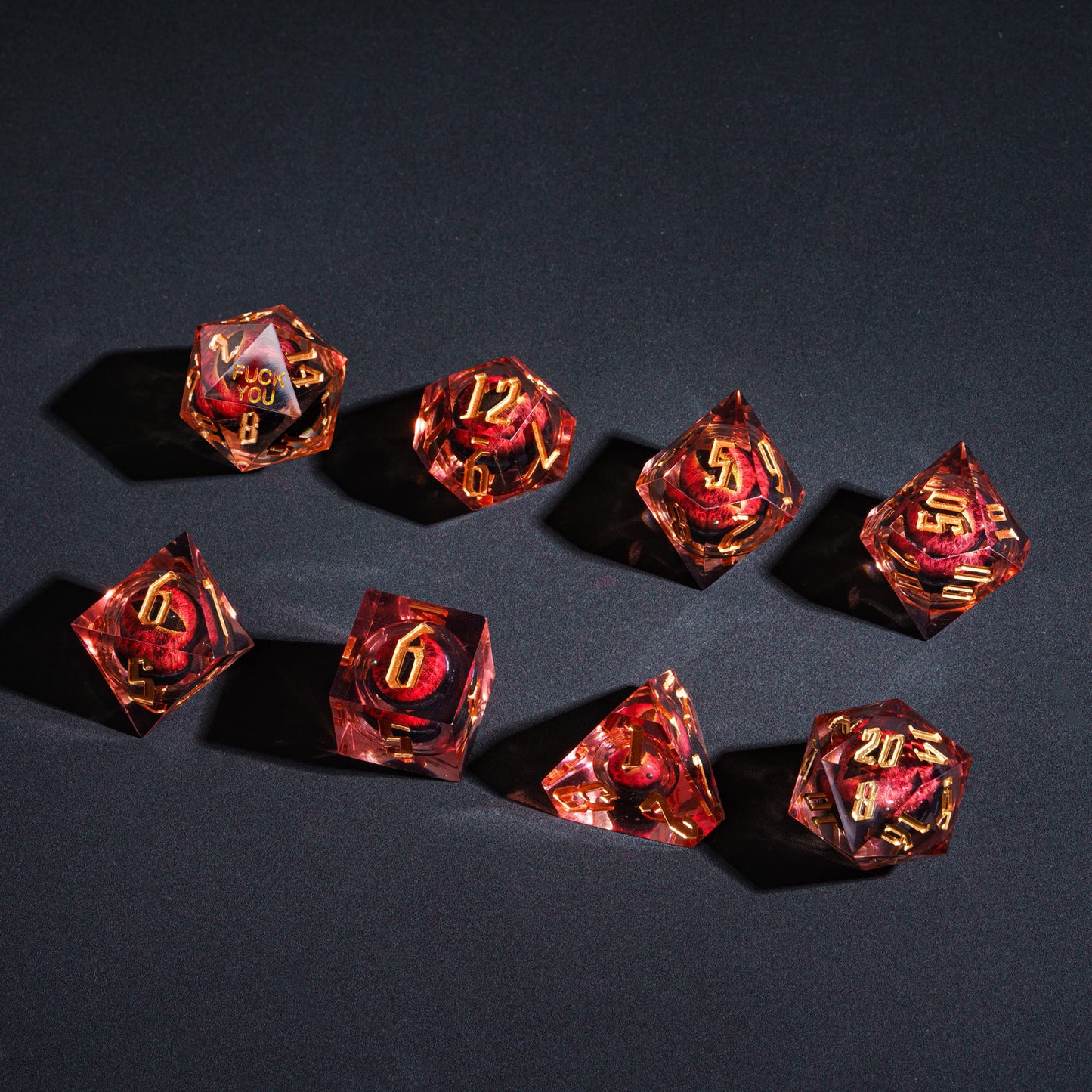 Dragon Eye (Red) - F*ck Me Sharp Edge Dice Set