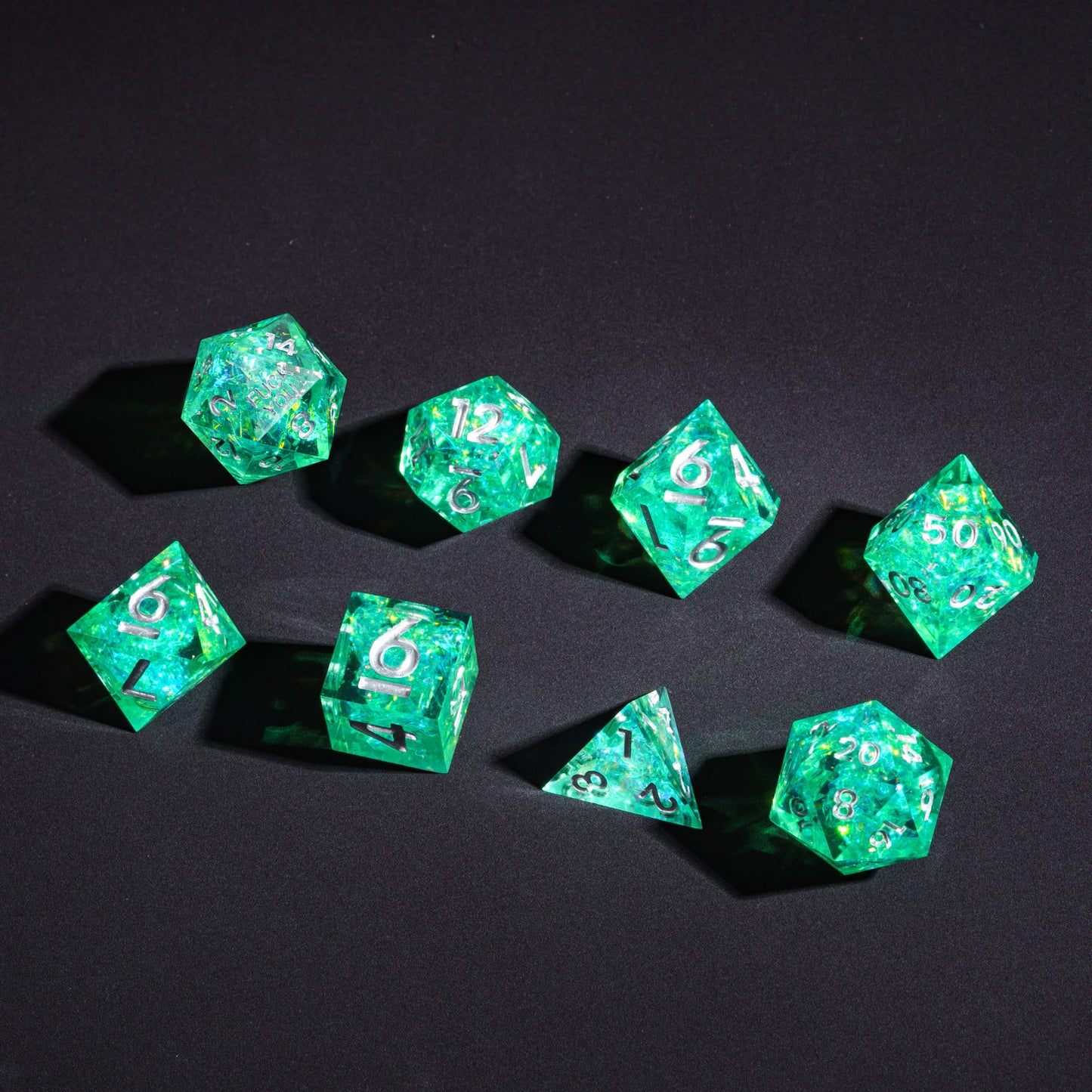 Sages Emerald - F*ck Me Sharp Edge Dice Set