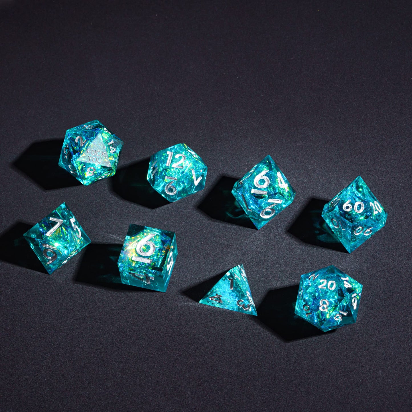 Turquoise Soul - F*ck Me Sharp Edge Dice Set