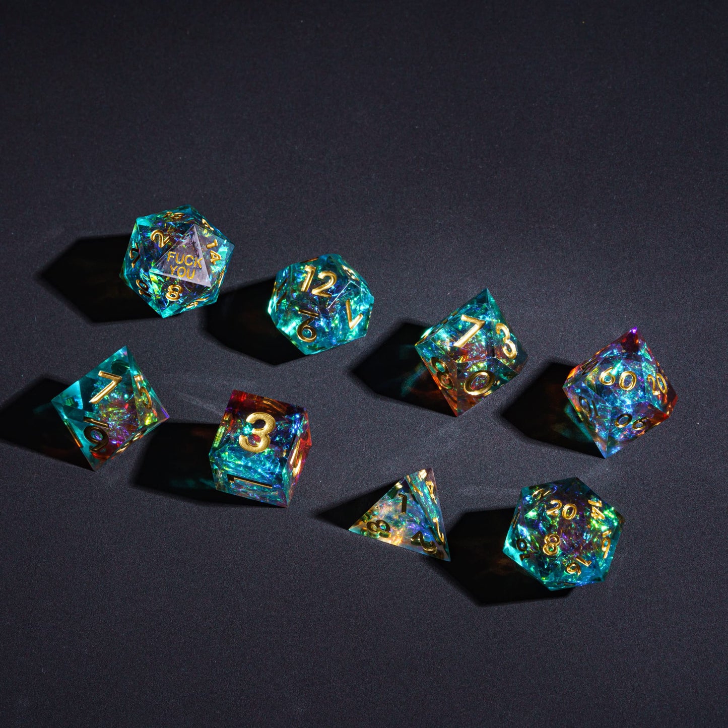 Starlight Nebula - F*ck Me Sharp Edge Dice Set