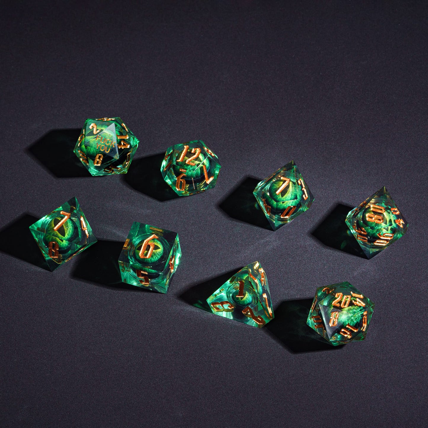 Dragon Eye (Green) - F*ck Me Sharp Edge Dice Set