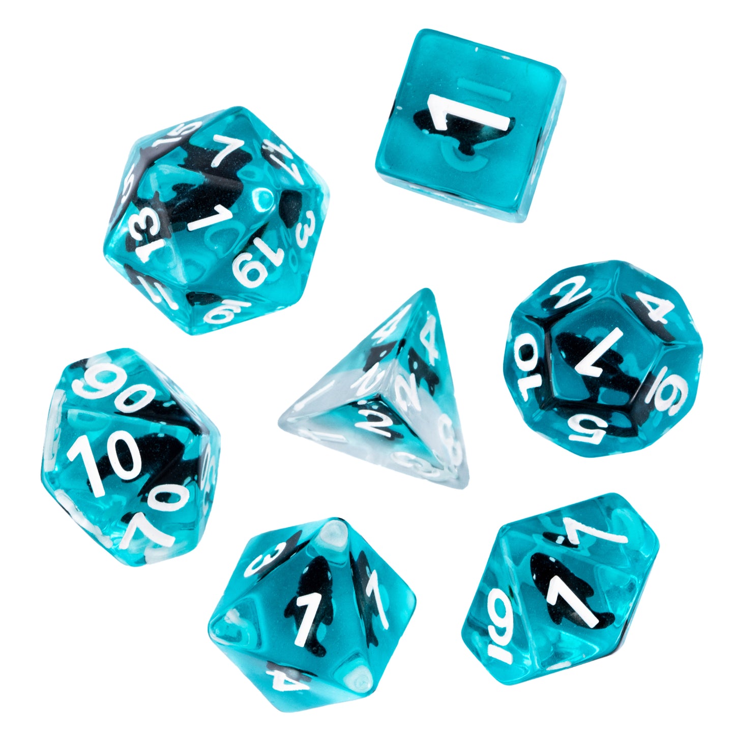 Transparent Black Shark - Dice Set