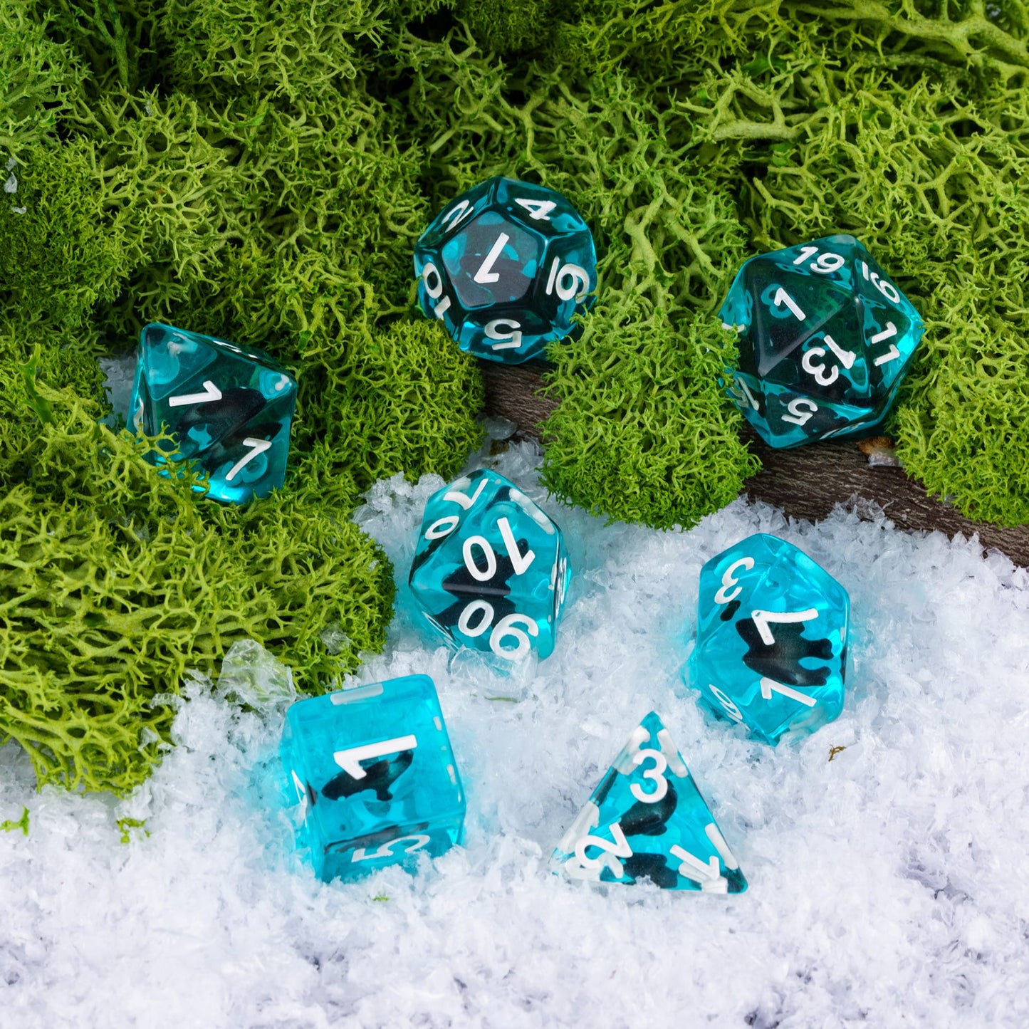 Transparent Black Shark - Dice Set