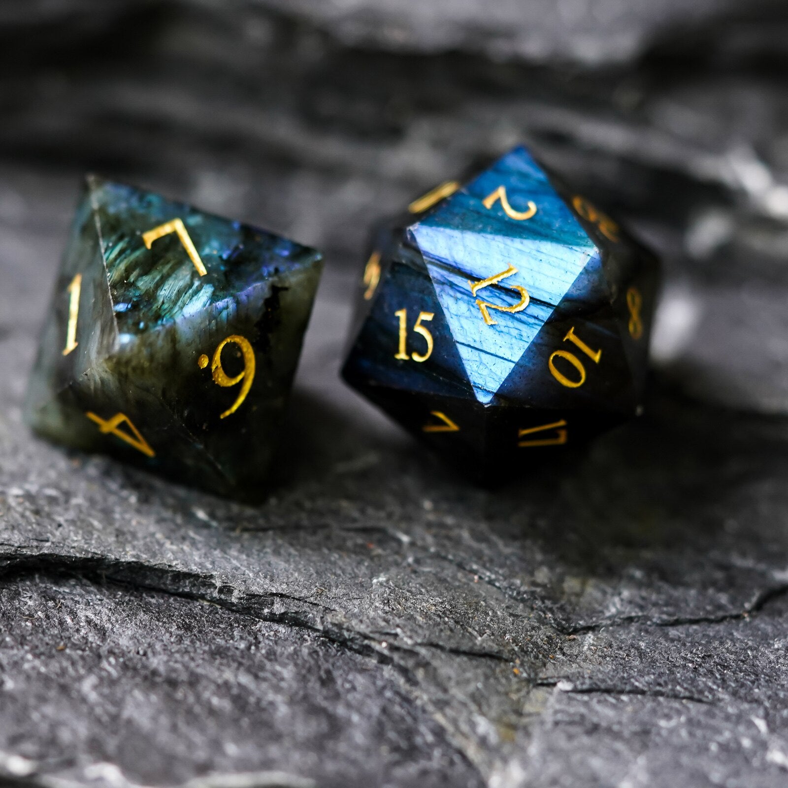 Labradorite on sale dice set